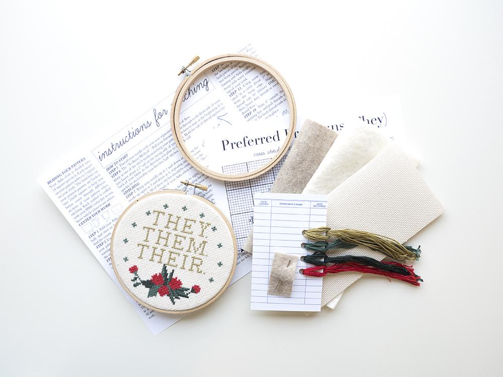 Preferred Pronouns Cross Stitch Kits – Crafty Wonderland